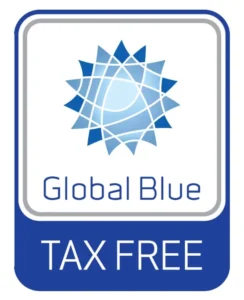 Tax free insignia azul y blanco